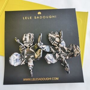 Lele Sadoughi Small Paper Lily Maple Earrings New